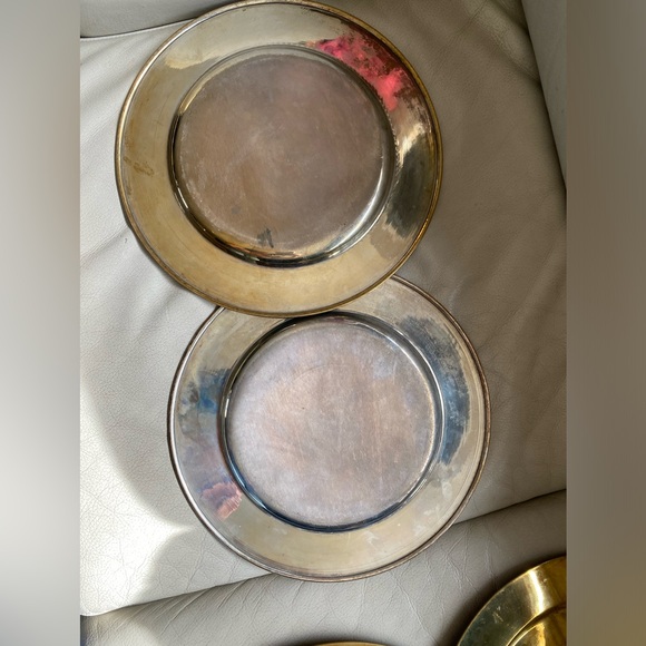 Set of 2 Brass Charger Plates-Vintage 11 3/4” India - Picture 2 of 12